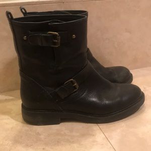 J Crew black short combat boots